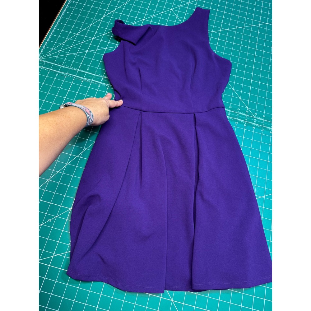 B Darlin Purple Asymmetrical Neckline Fit and Flare Cocktail Dress Size 5/6